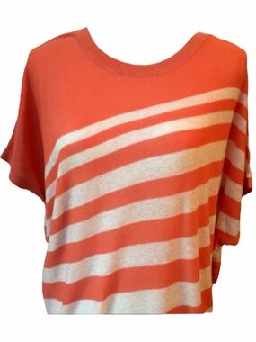 Teaspoon Coral Striped Knit Top